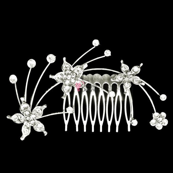 Accesoriu modern pentru decor par CA040BB Argintiu cu cristale Argintii